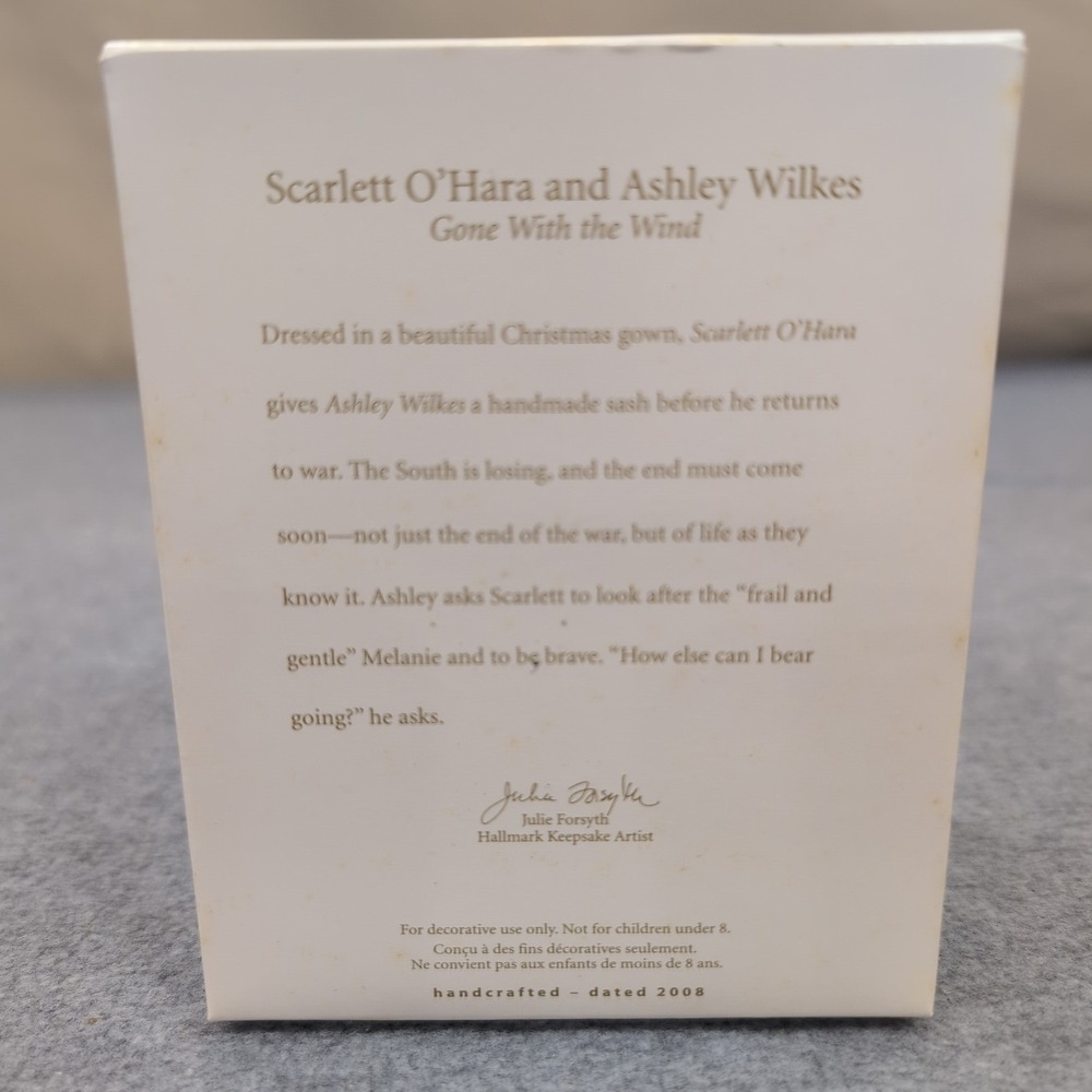 Hallmark Keepsake Gone With The Wind Scarlett O Hara Ashley Wilkes Ornament 2008 - Picture 2 of 3